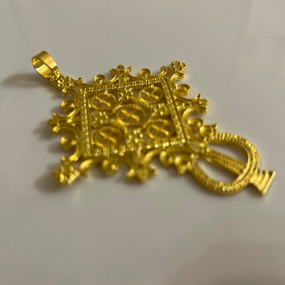 Ethiopian Cross Pendant Golden Christian African Orthodox Catholic M/F Jewelry - Picture 5 of 11